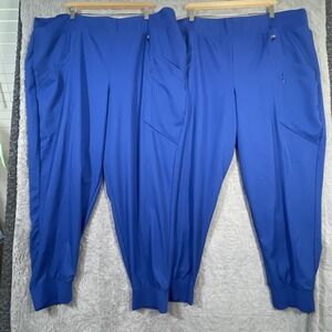 Bundle Cuddl‎ Duds ClimateRight Metro Blue Scrub Jogger Pants Women 1X CD8624893